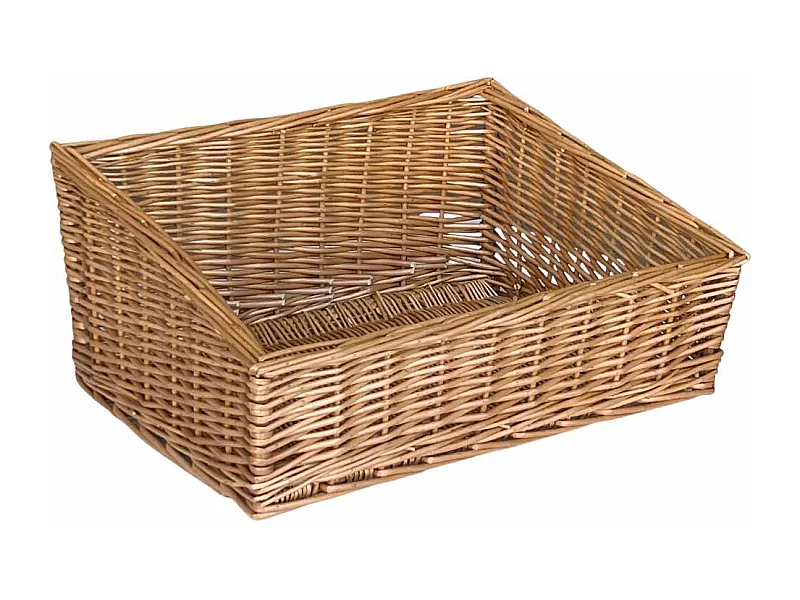 Cesta de pan cuadrada de mimbre expositora 45 x 45 cm h 21