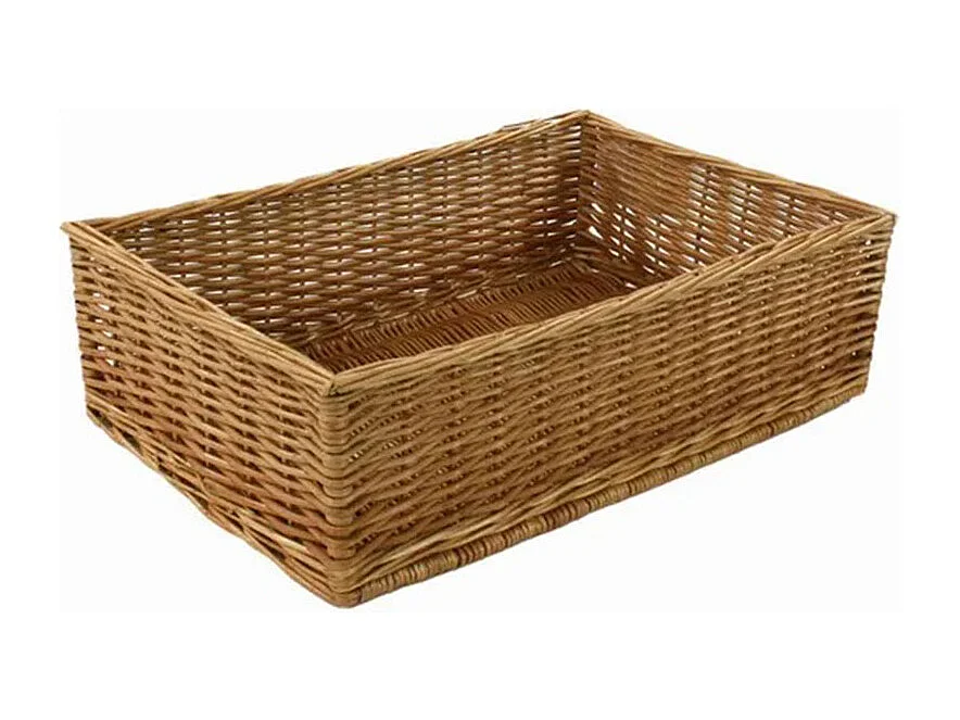 Cesta de pan rectangular de mimbre expositor 40 x 28 cm h 10 cm