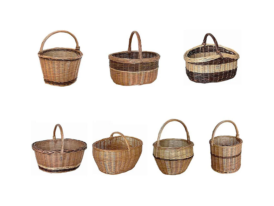 Panier rond en osier Giulia avec anse cm 30 x h 24