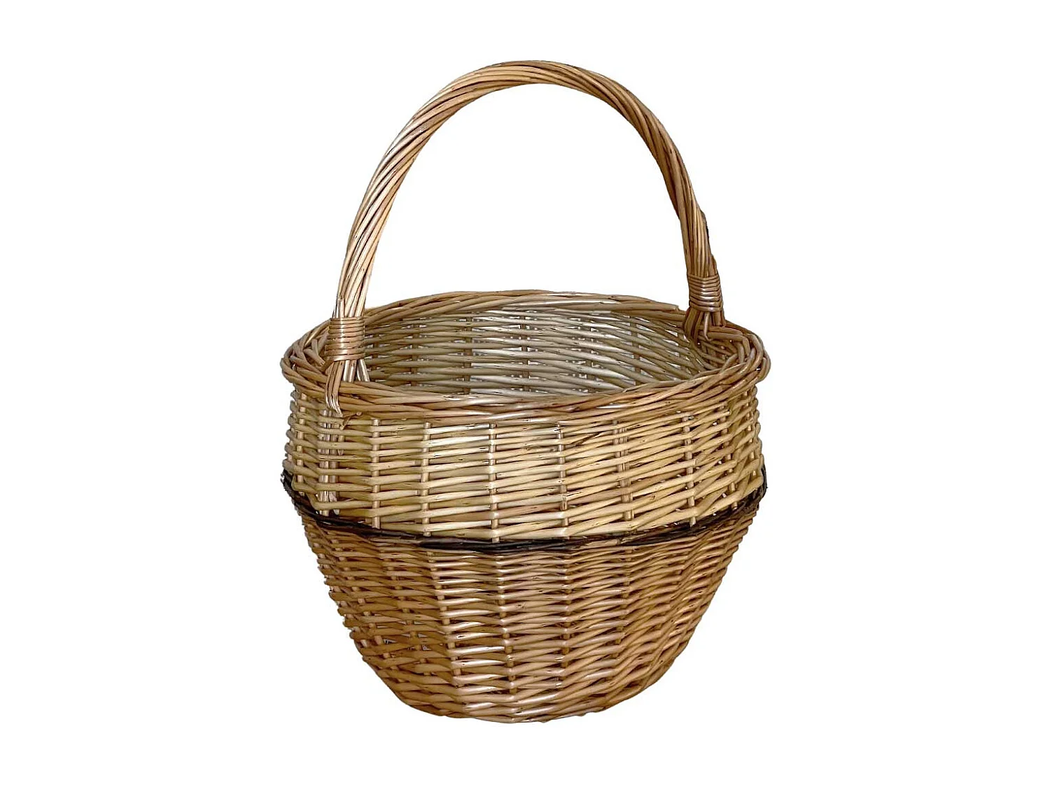 Cesta redonda de mimbre Giulia con asa cm 30 x h 24