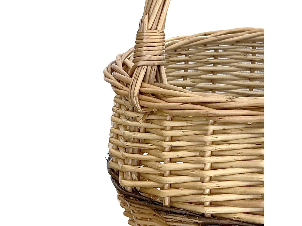 Cesta redonda de mimbre Giulia con asa cm 30 x h 24