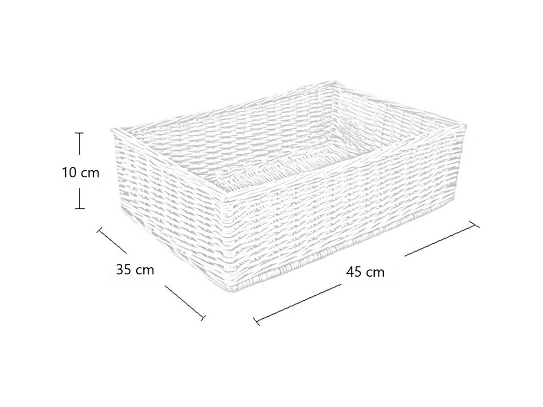Présentoir à pain rectangulaire en osier cm 45 x 35 h 10