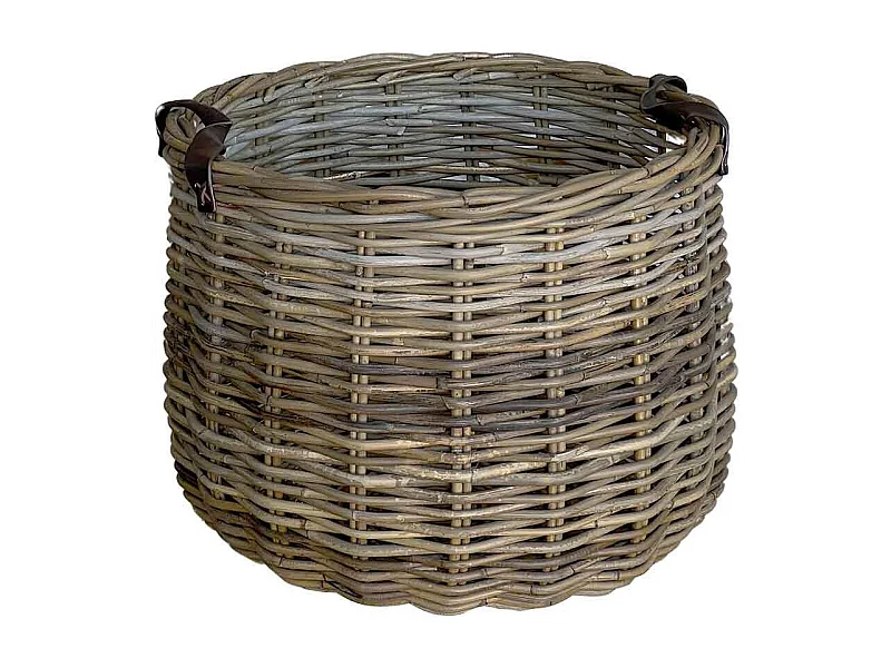 Panier en rotin véritable avec anses 40 x 30 cm