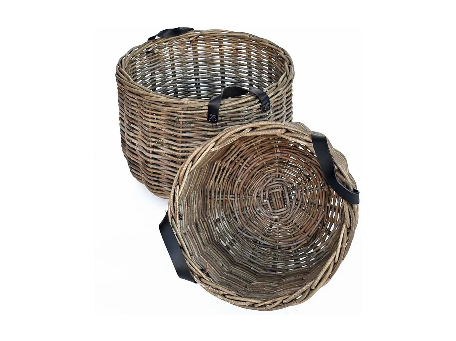 Panier en rotin véritable avec anses 40 x 30 cm