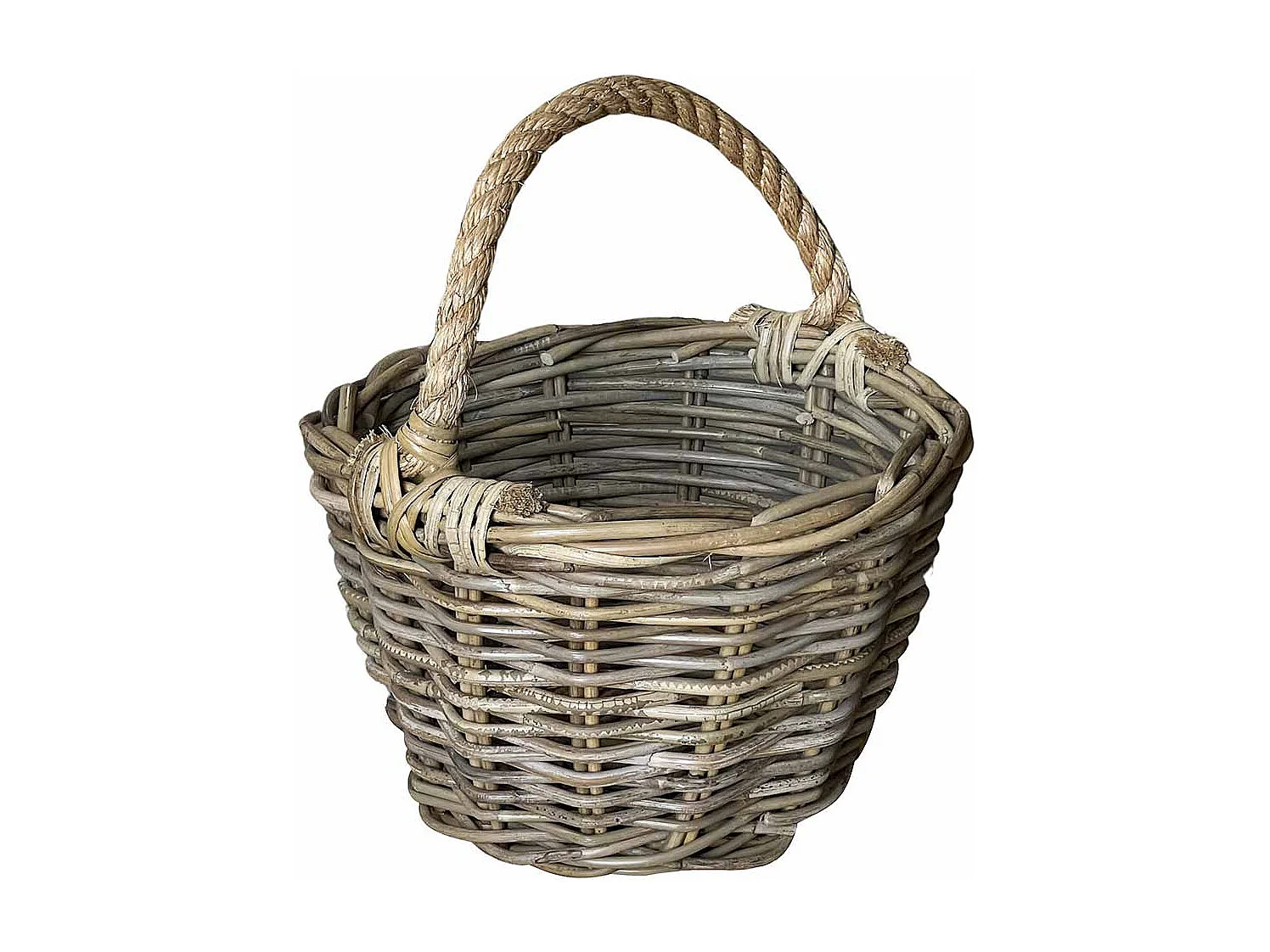 Kabu rotan mand met touw handvat 31 x 19 cm