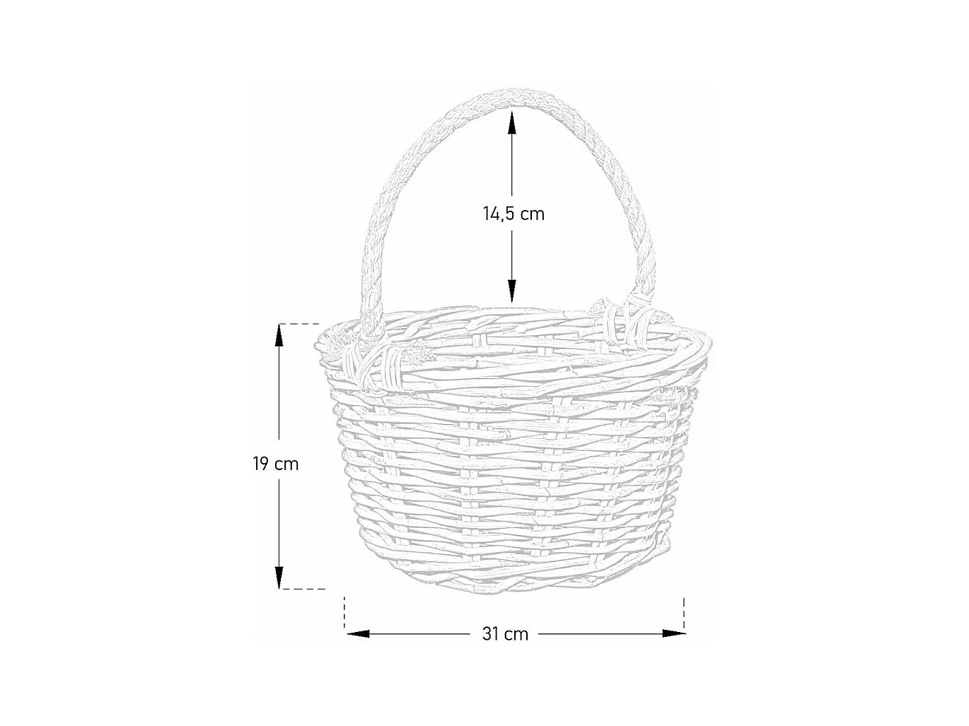 Kabu rotan mand met touw handvat 31 x 19 cm