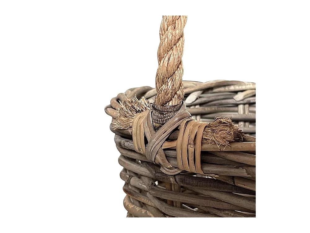 Kabu rotan mand met touw handvat 31 x 19 cm