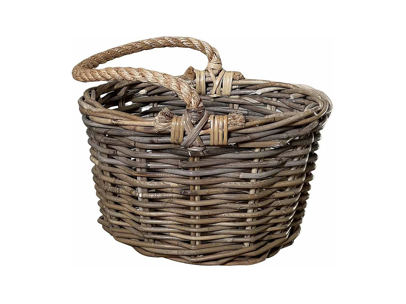 Kabu rotan mand met touw handvat 31 x 19 cm
