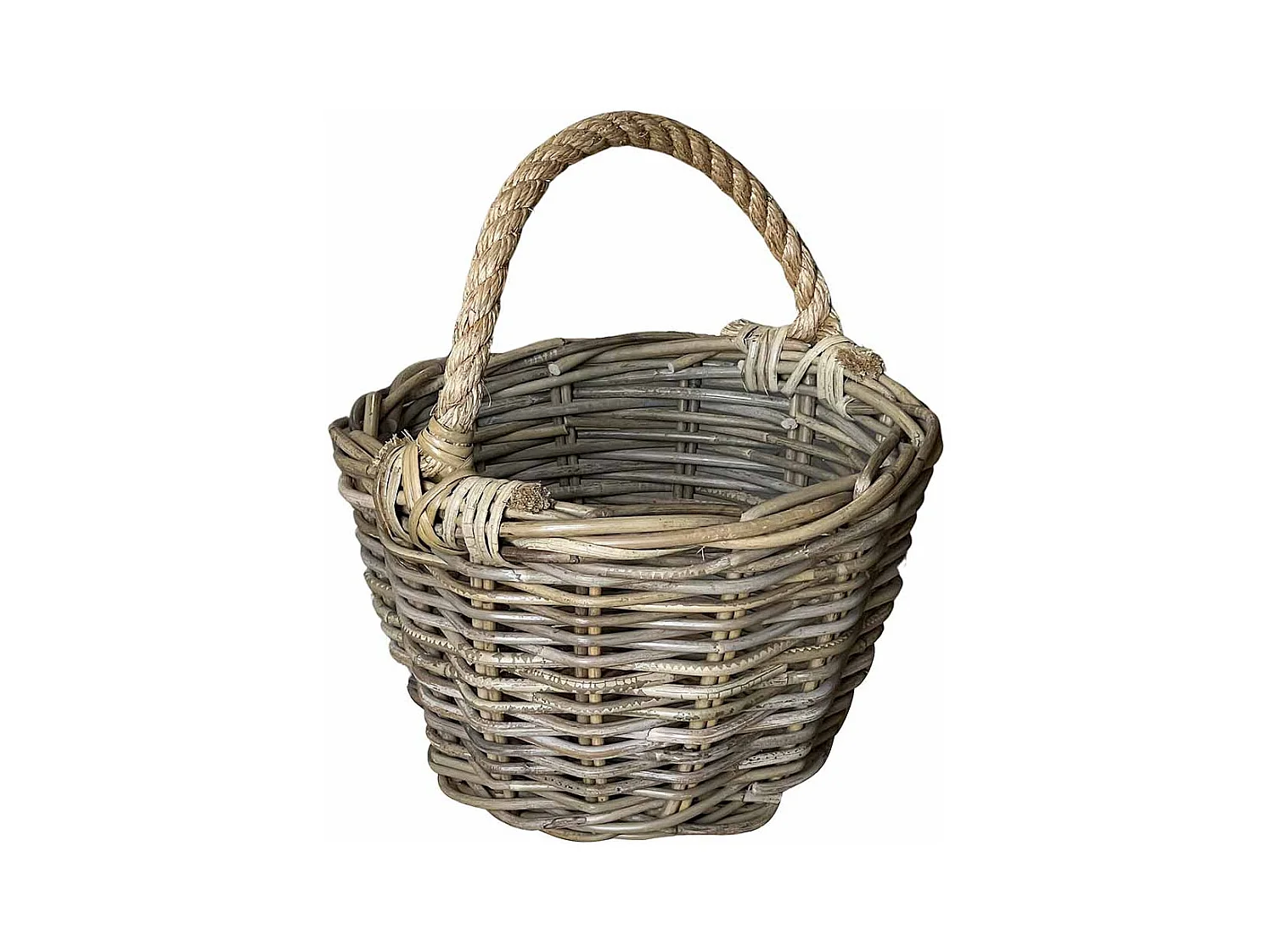 Kabu rotan mand met touw handvat 31 x 19 cm