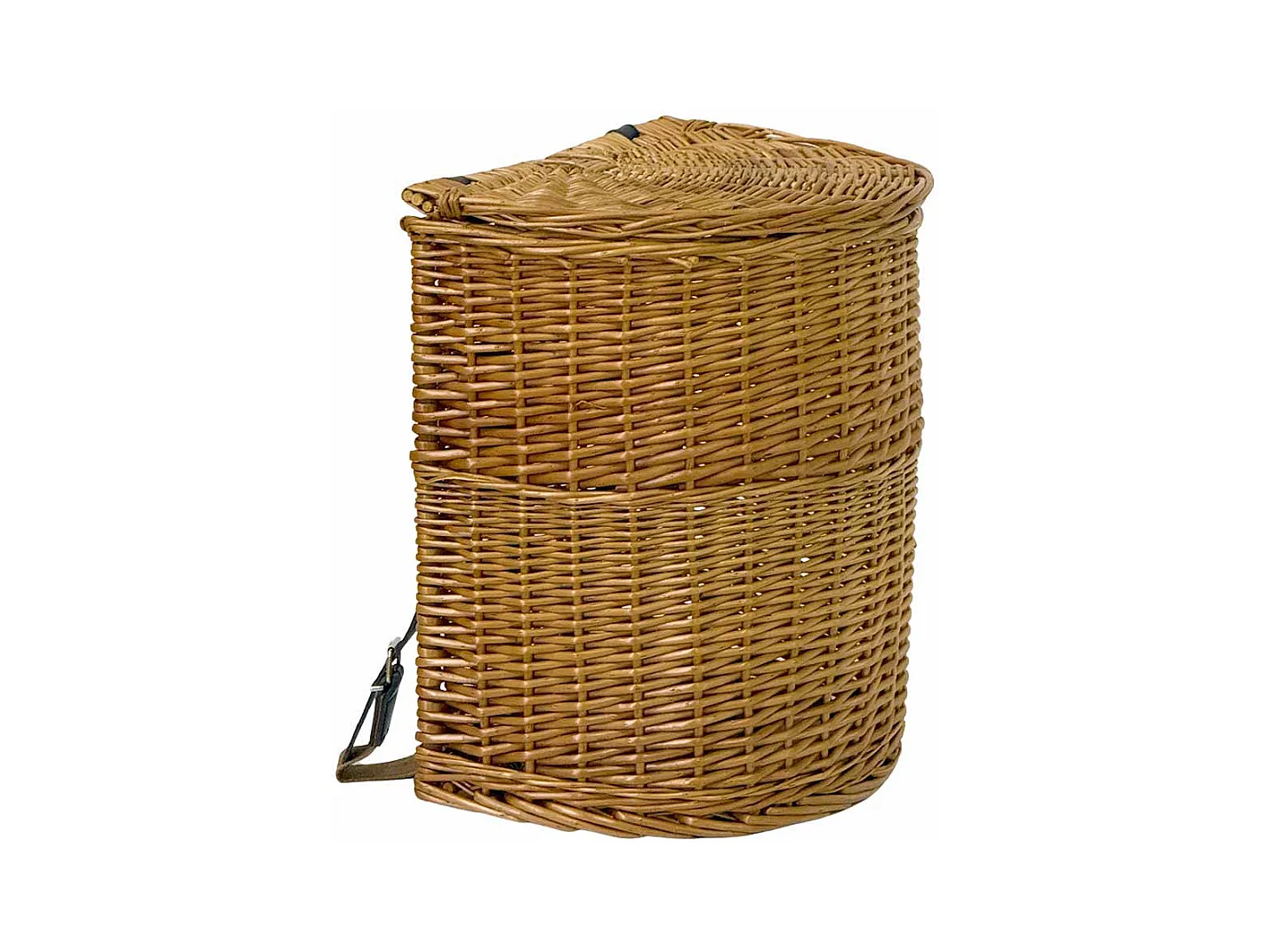 Cesta de mimbre con tapa y bandolera – 41 cm x 30 cm x h 42 cm
