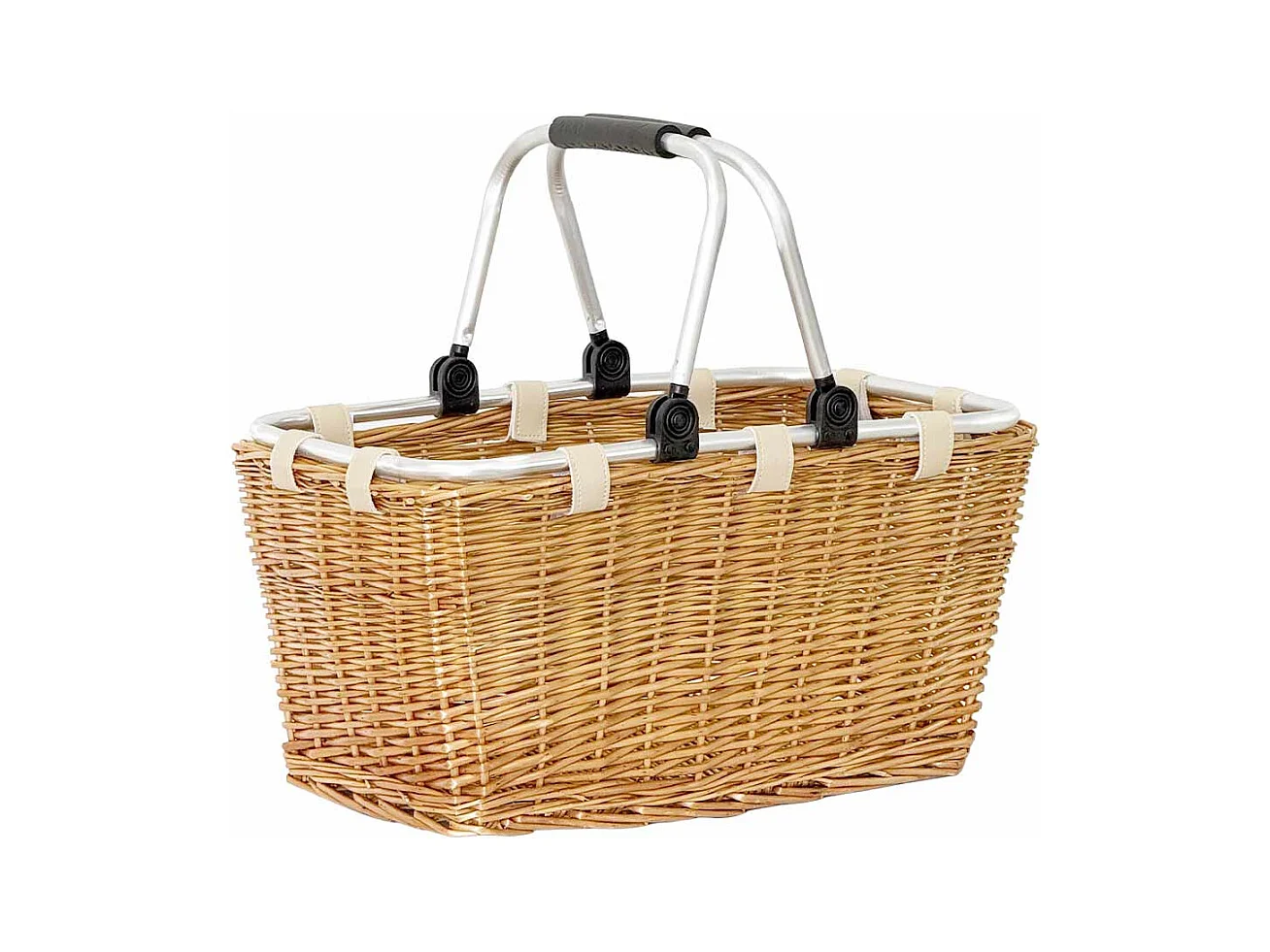Panier panier panier à provisions en osier avec poignées en métal CM47.5X28.5X25