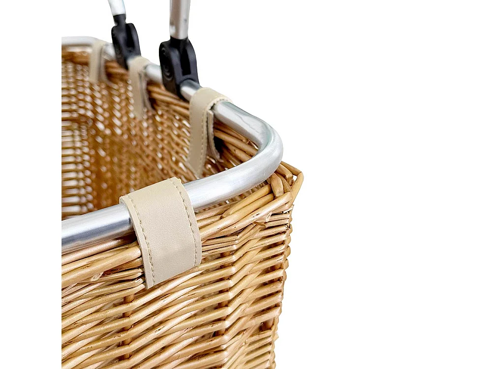 Panier panier panier à provisions en osier avec poignées en métal CM47.5X28.5X25