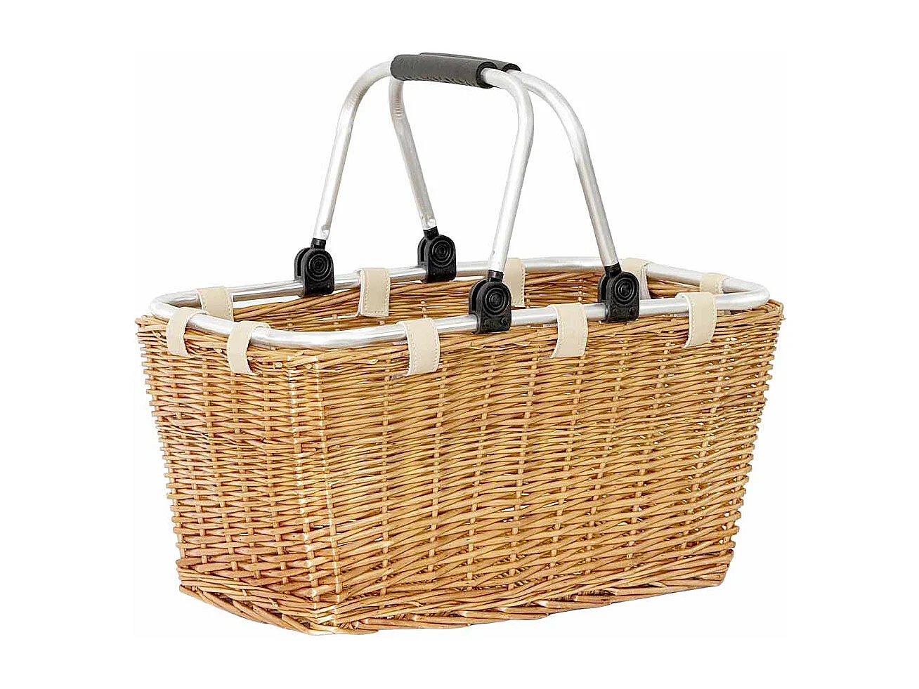 Panier panier panier à provisions en osier avec poignées en métal CM47.5X28.5X25