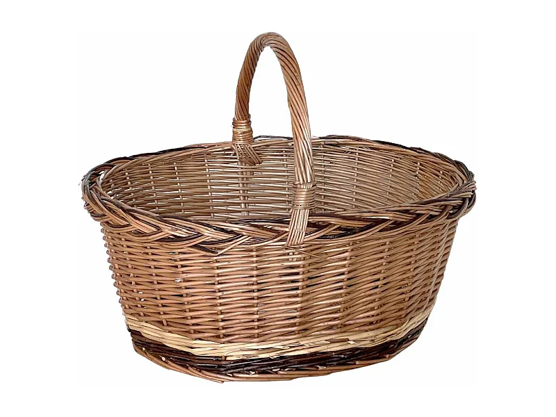 Panier en osier Matilde ovale bicolore avec anse cm 51,5 x cm 42 h 24