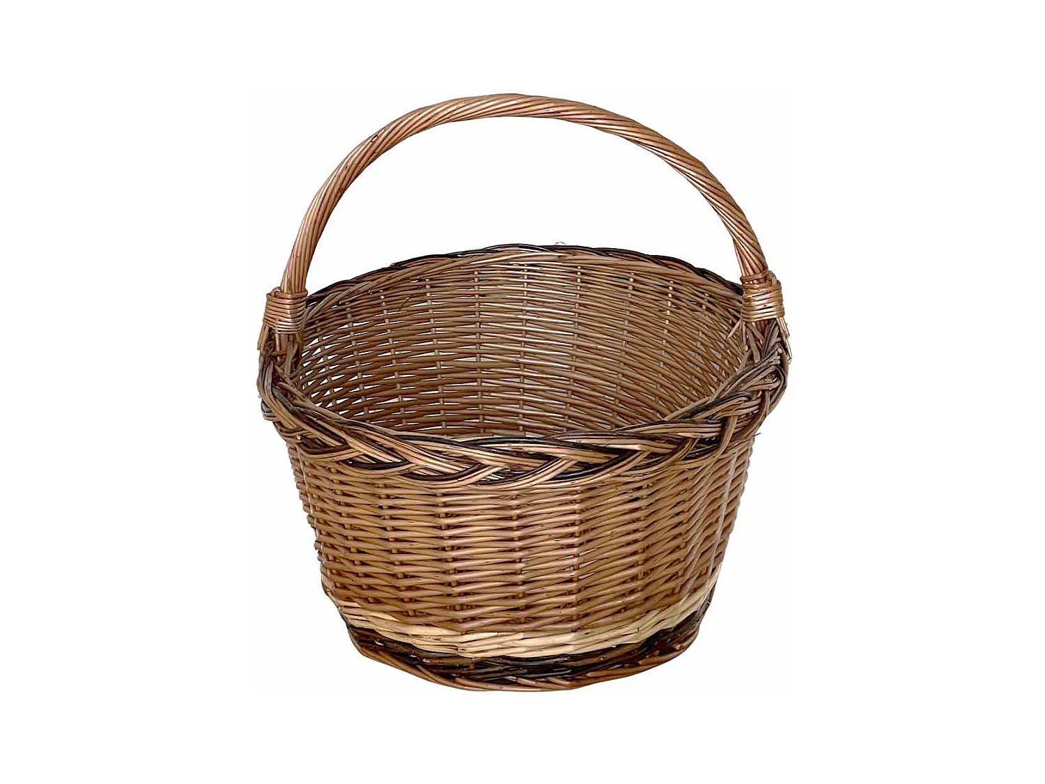 Panier en osier Matilde ovale bicolore avec anse cm 51,5 x cm 42 h 24