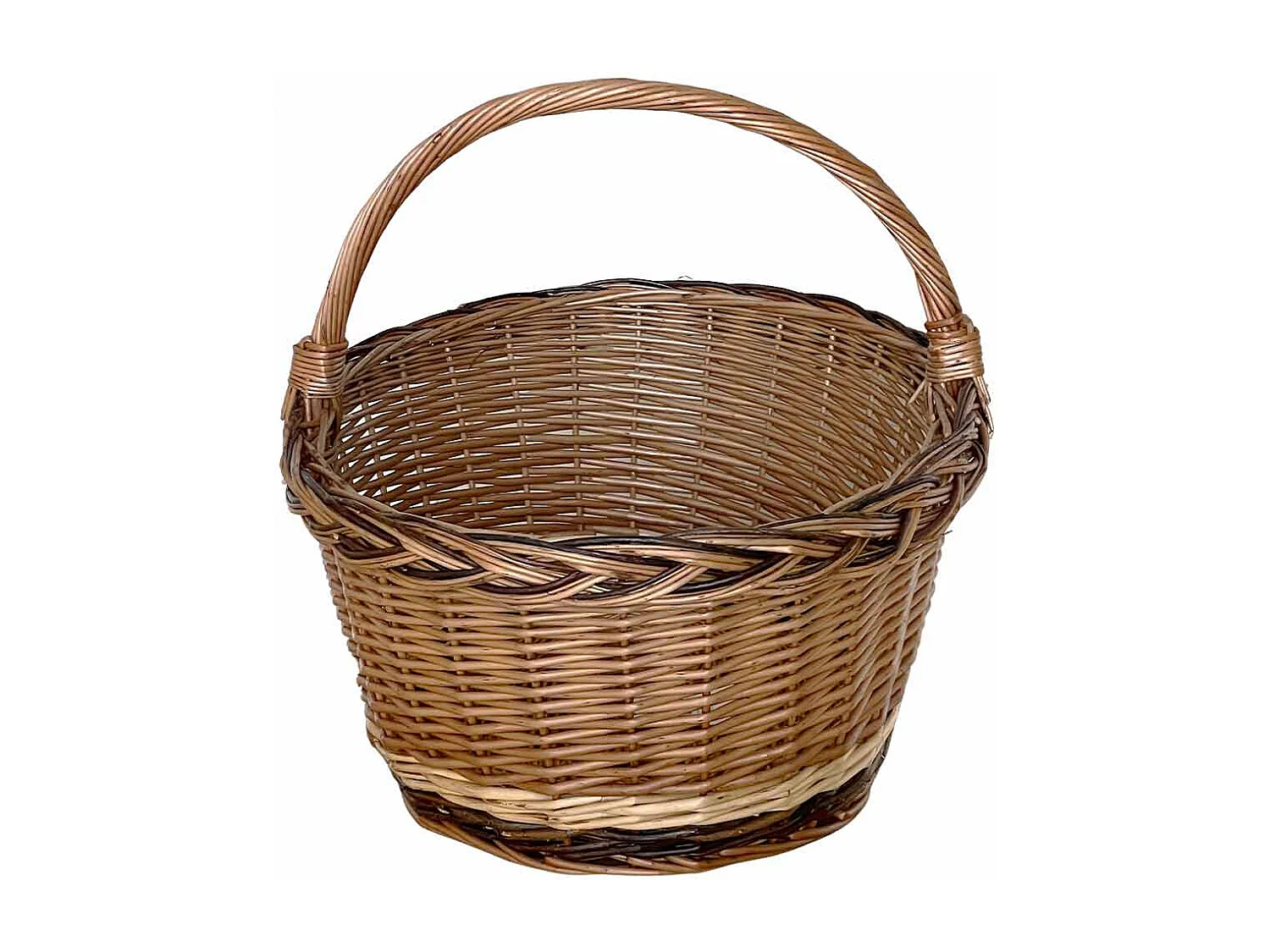 Panier en osier Matilde ovale bicolore avec anse cm 51,5 x cm 42 h 24