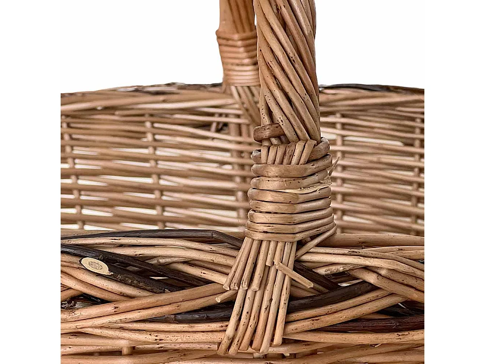 Panier en osier Matilde ovale bicolore avec anse cm 51,5 x cm 42 h 24