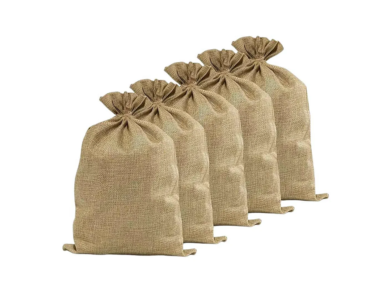 Sac en jute 50 cm x h 70 cm résistant et réutilisable lot de 5 pièces