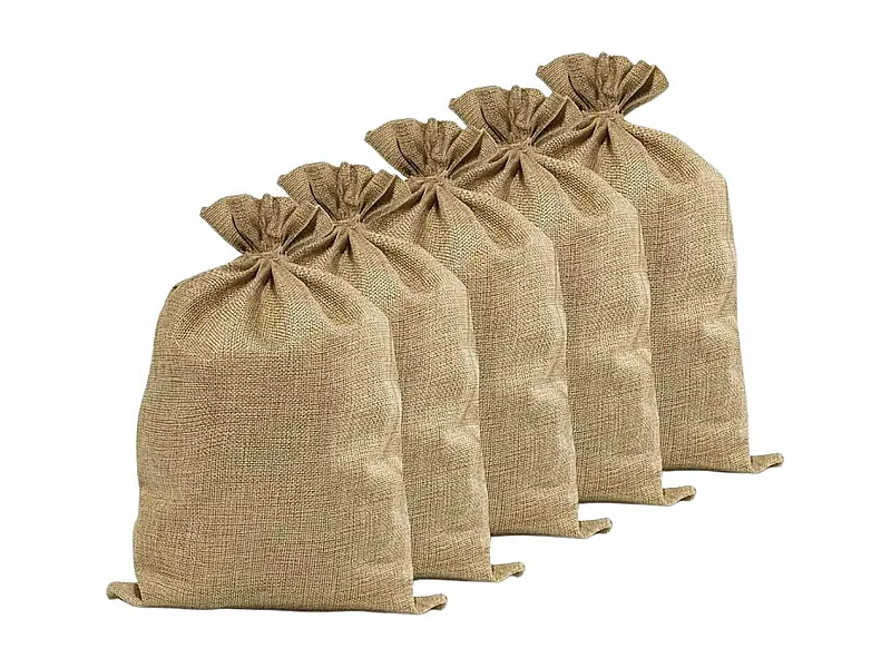 Sac en jute 50 cm x h 70 cm résistant et réutilisable lot de 5 pièces