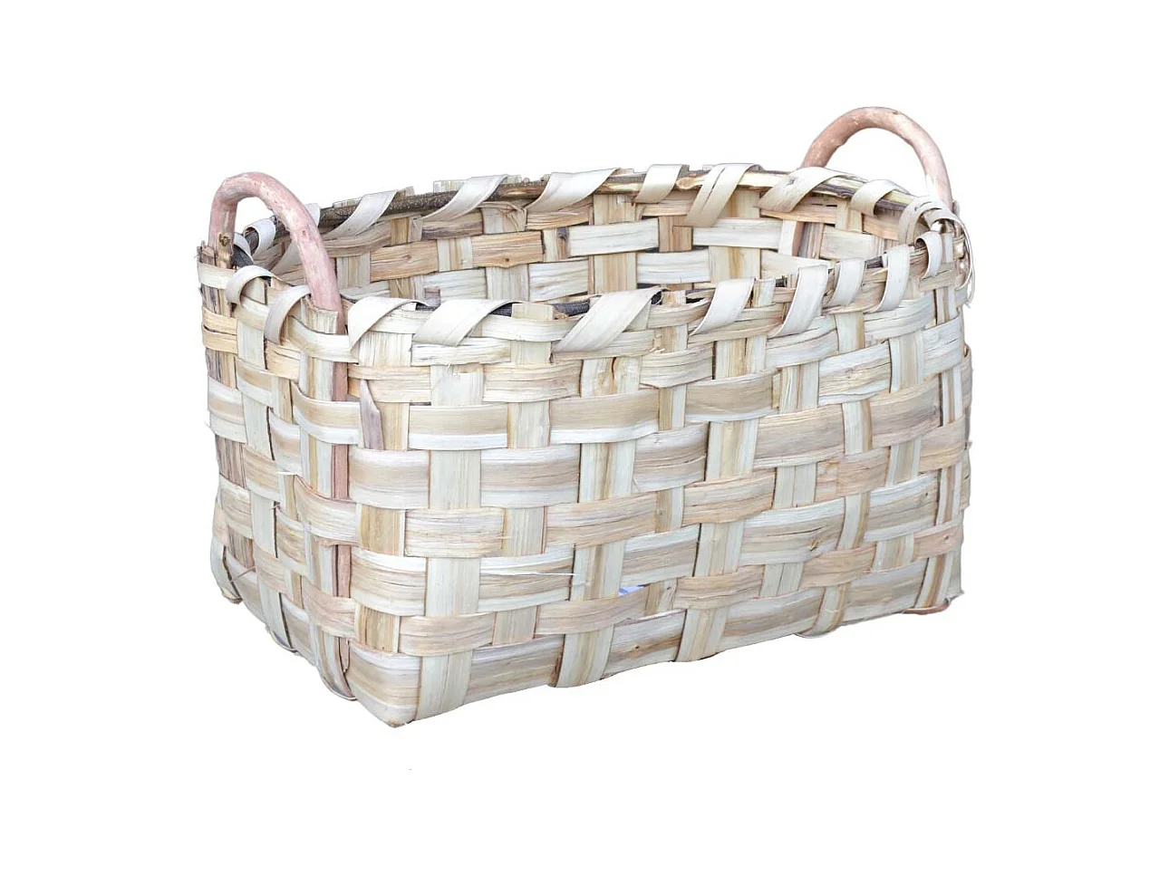 Panier porte-bûches panier porte-granulés sac en bois et granulés 58 cm