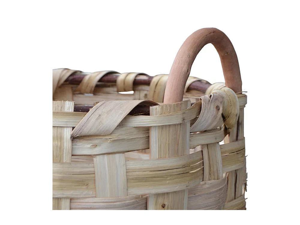 Panier porte-bûches panier porte-granulés sac en bois et granulés 58 cm
