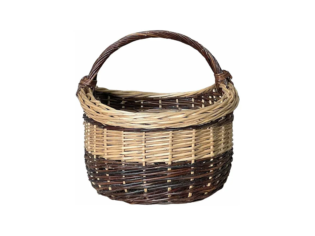 Panier en osier Sofia ovale bicolore avec poignée cm 44 x cm 35 h 24