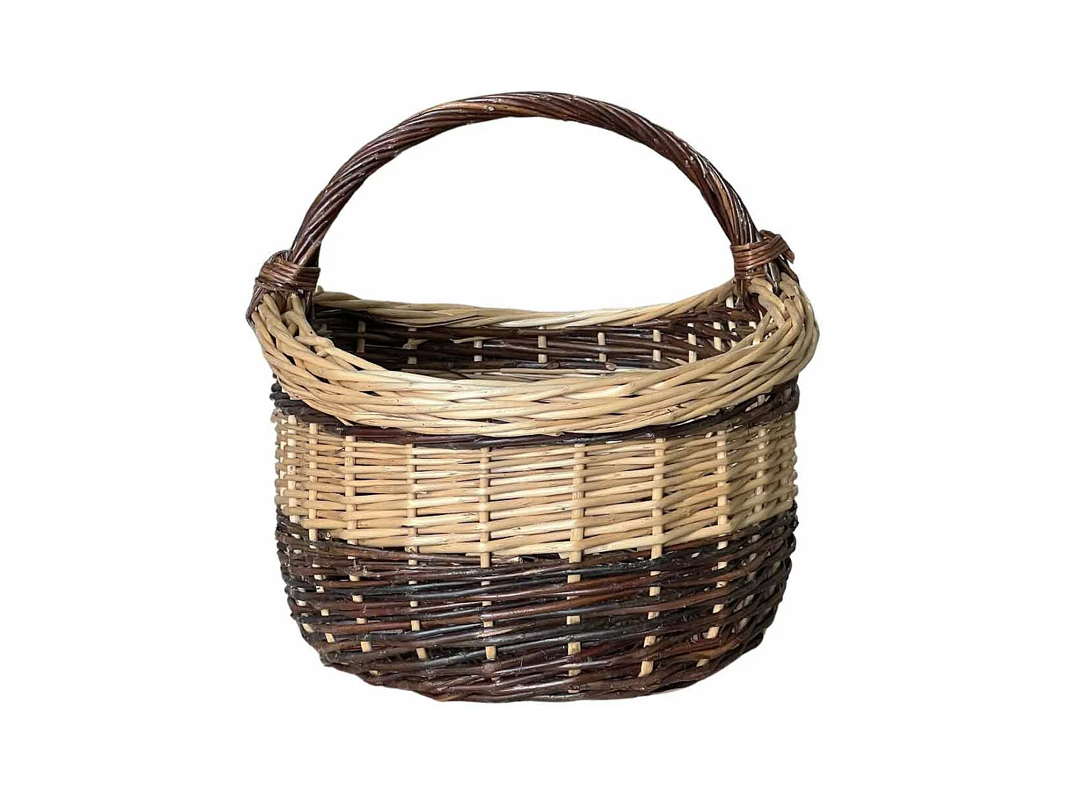 Panier en osier Sofia ovale bicolore avec poignée cm 44 x cm 35 h 24