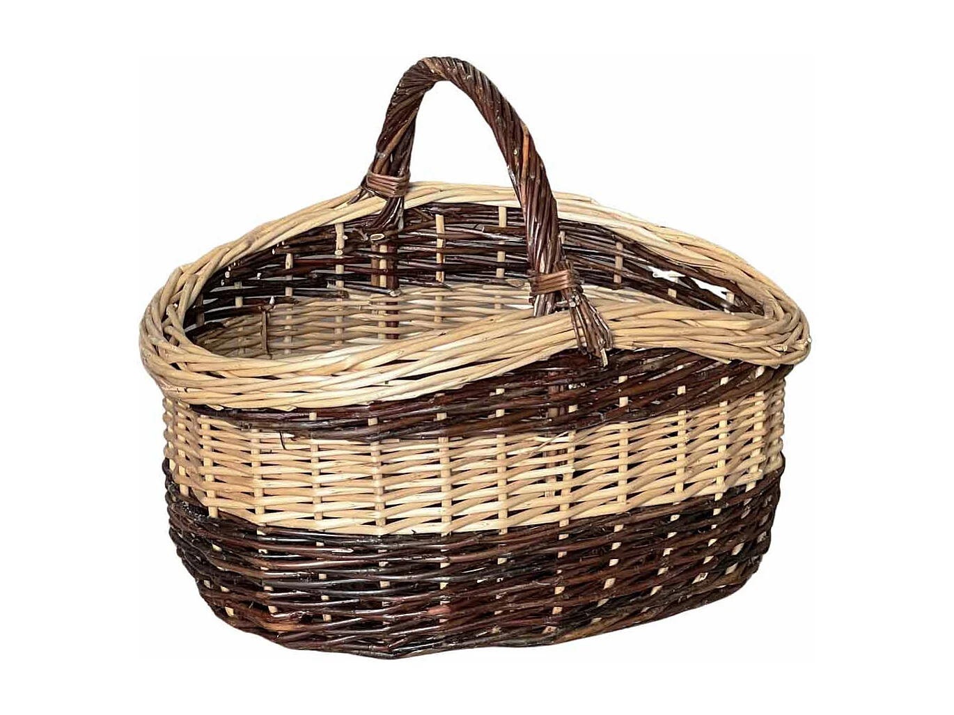 Panier en osier Sofia ovale bicolore avec poignée cm 44 x cm 35 h 24