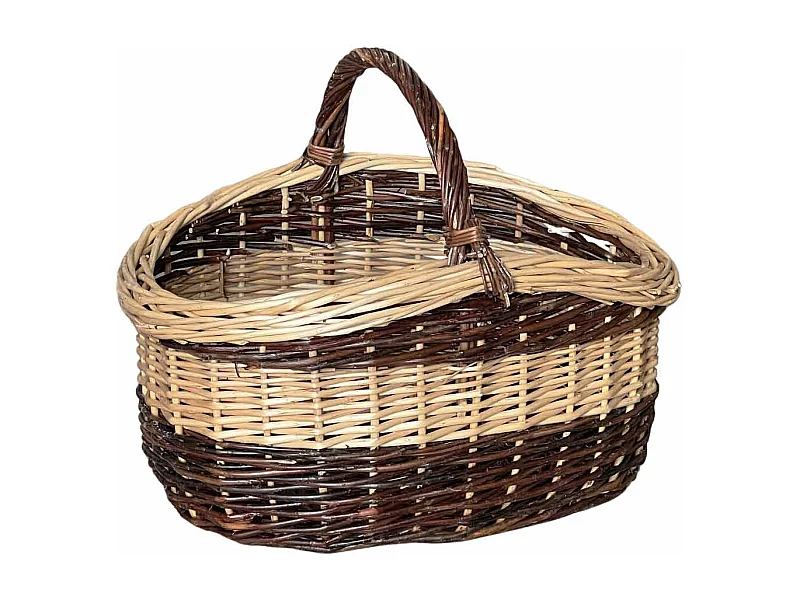 Panier en osier Sofia ovale bicolore avec poignée cm 44 x cm 35 h 24