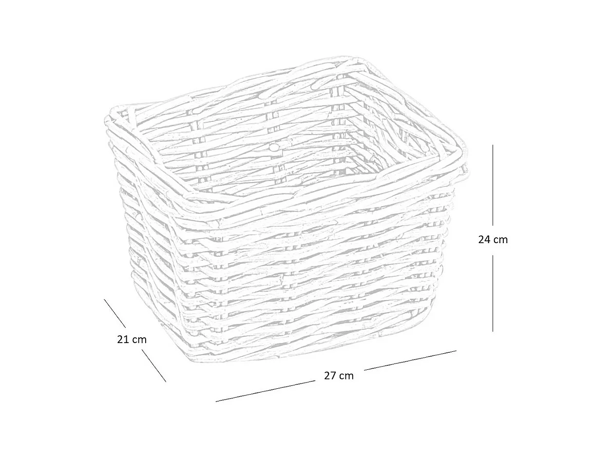 Petit panier en rotin véritable bois de kabu cm 27 x 21 h 24 cm