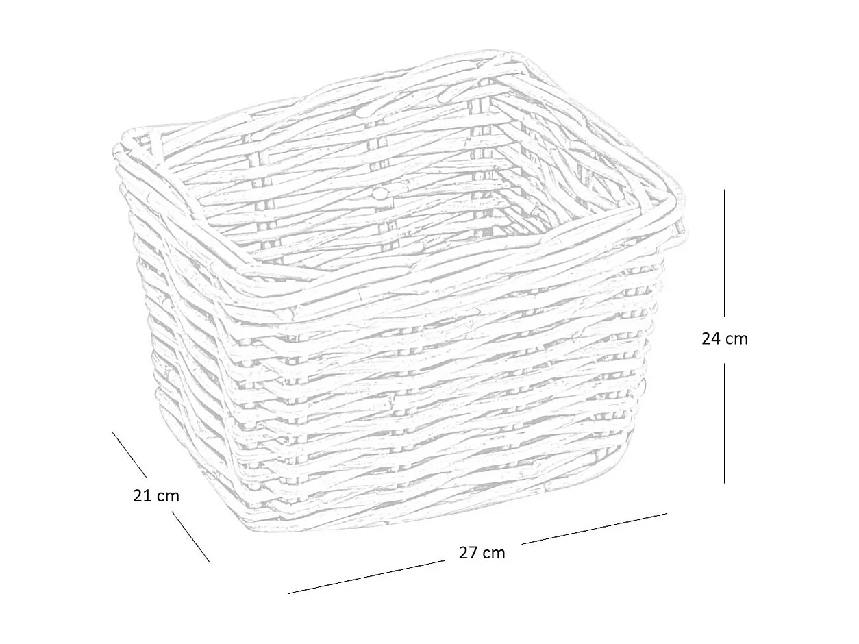 Petit panier en rotin véritable bois de kabu cm 27 x 21 h 24 cm