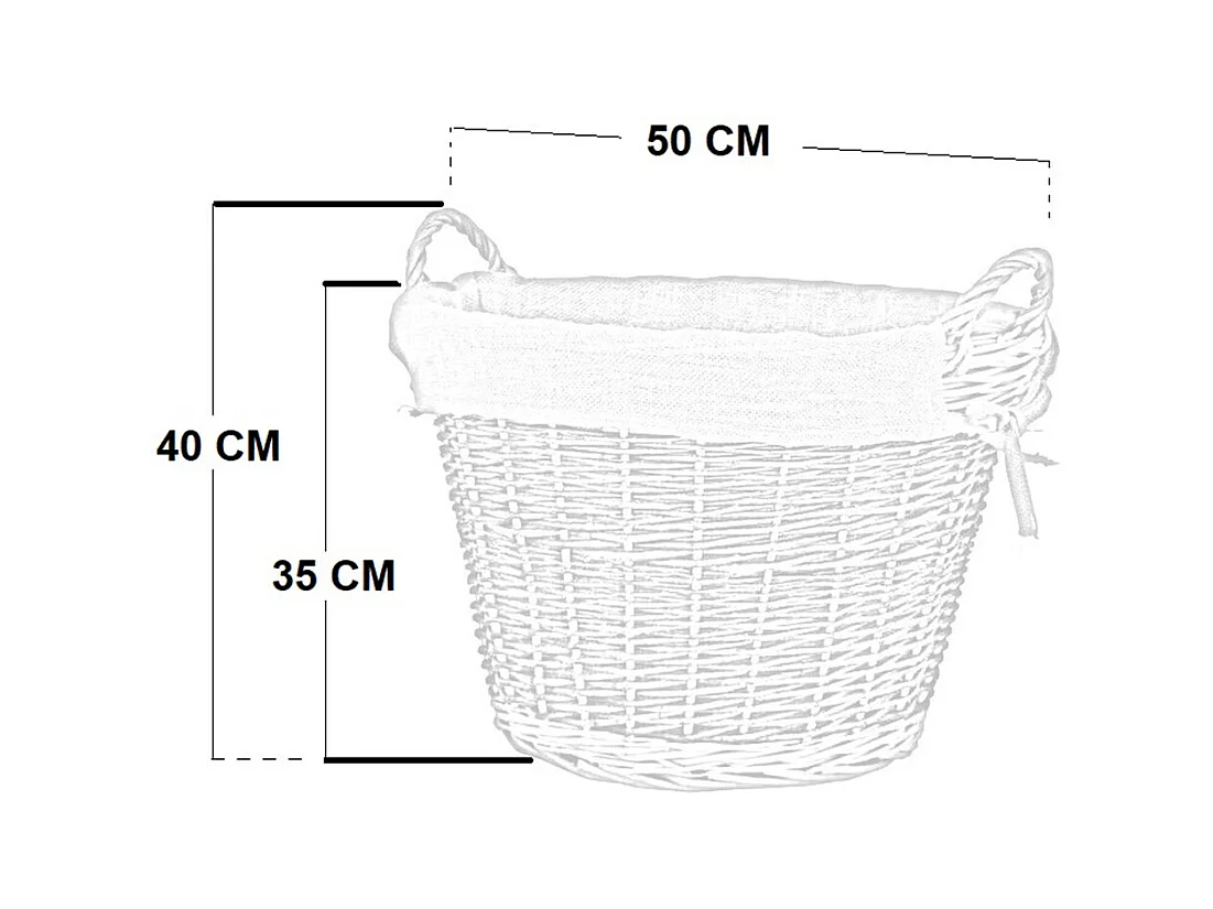 Panier rond pour l'exposition du bois de chauffage en bois d'écorce avec doublure en jute