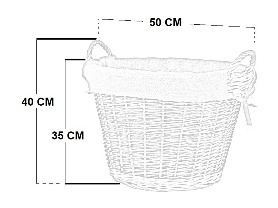 Panier rond pour l'exposition du bois de chauffage en bois d'écorce avec doublure en jute
