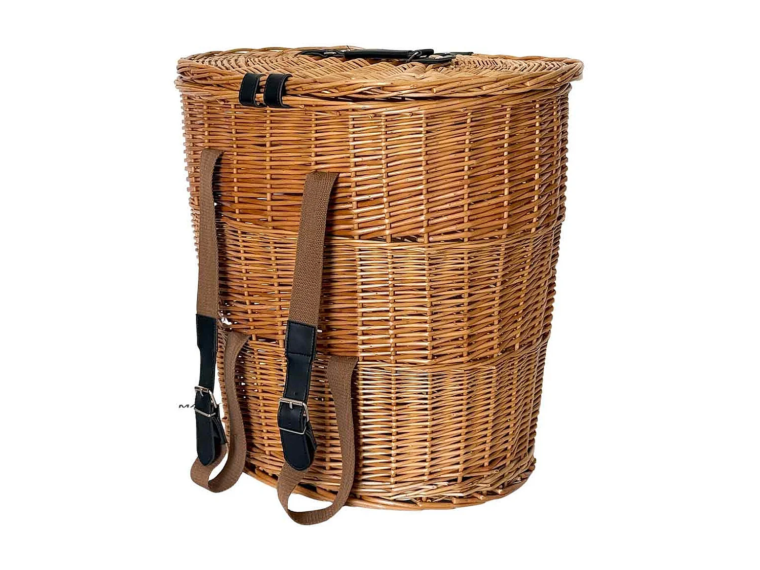 Panier en osier Gerla Lux avec couvercle et bandoulière 42 cm x 30 cm h 40