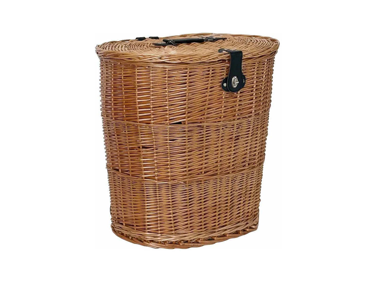 Cesta de mimbre Gerla Lux con tapa y correa para el hombro 42 cm x 30 cm h 40