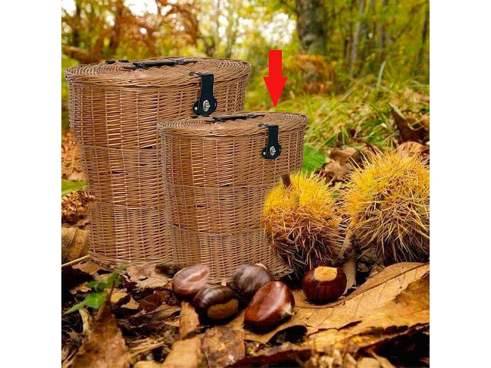 Panier en osier Gerla Lux avec couvercle et bandoulière 42 cm x 30 cm h 40