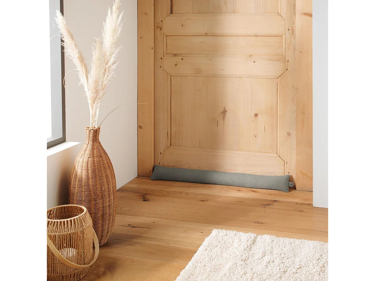 Boudin Bas de Porte Bouclette "Wooly" 80cm Gris