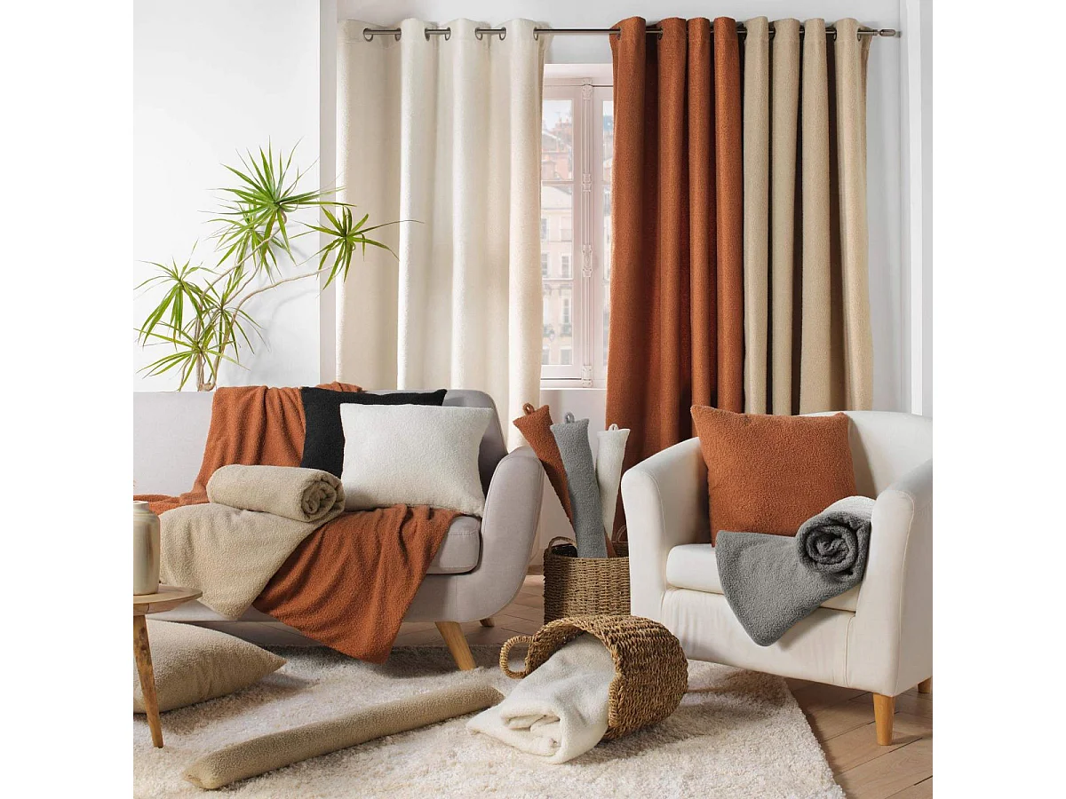 Boudin Bas de Porte Bouclette "Wooly" 80cm Gris