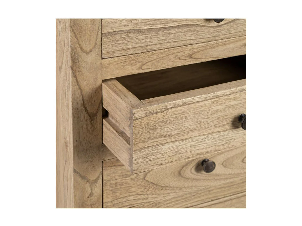 Table de chevet Haute 5 tiroirs Bois Naturel - MARGUERIT
