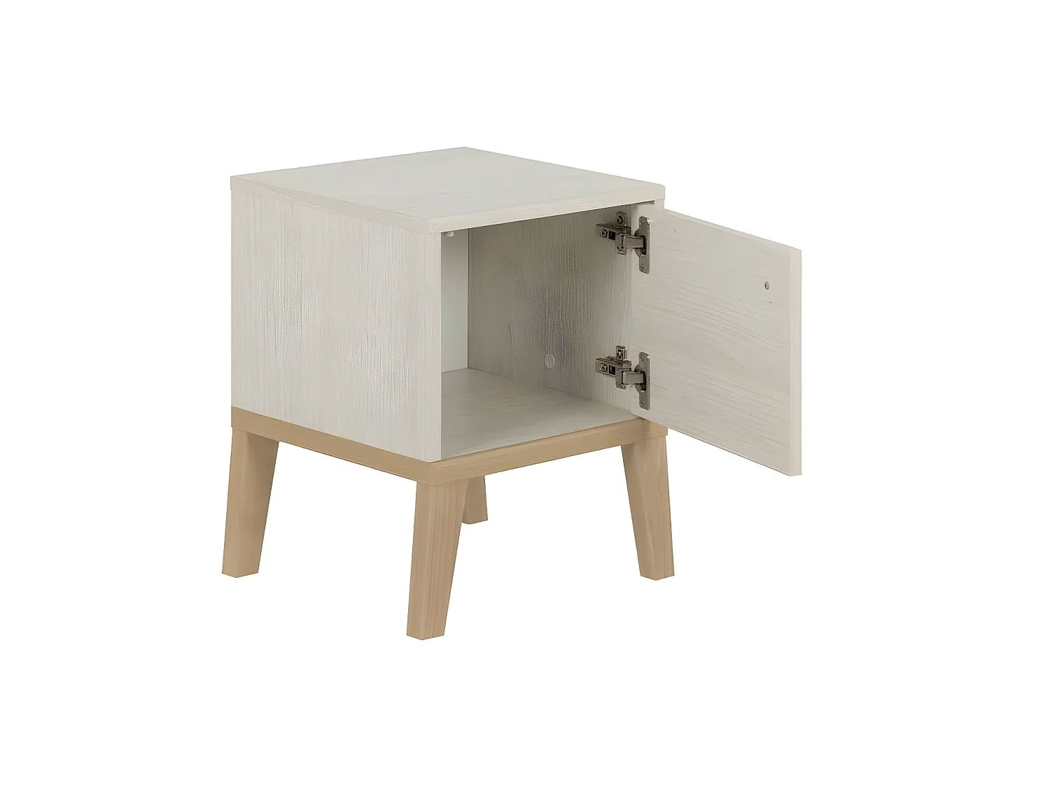 Table de chevet 1 porte Bois blanchi - SOLVEIG