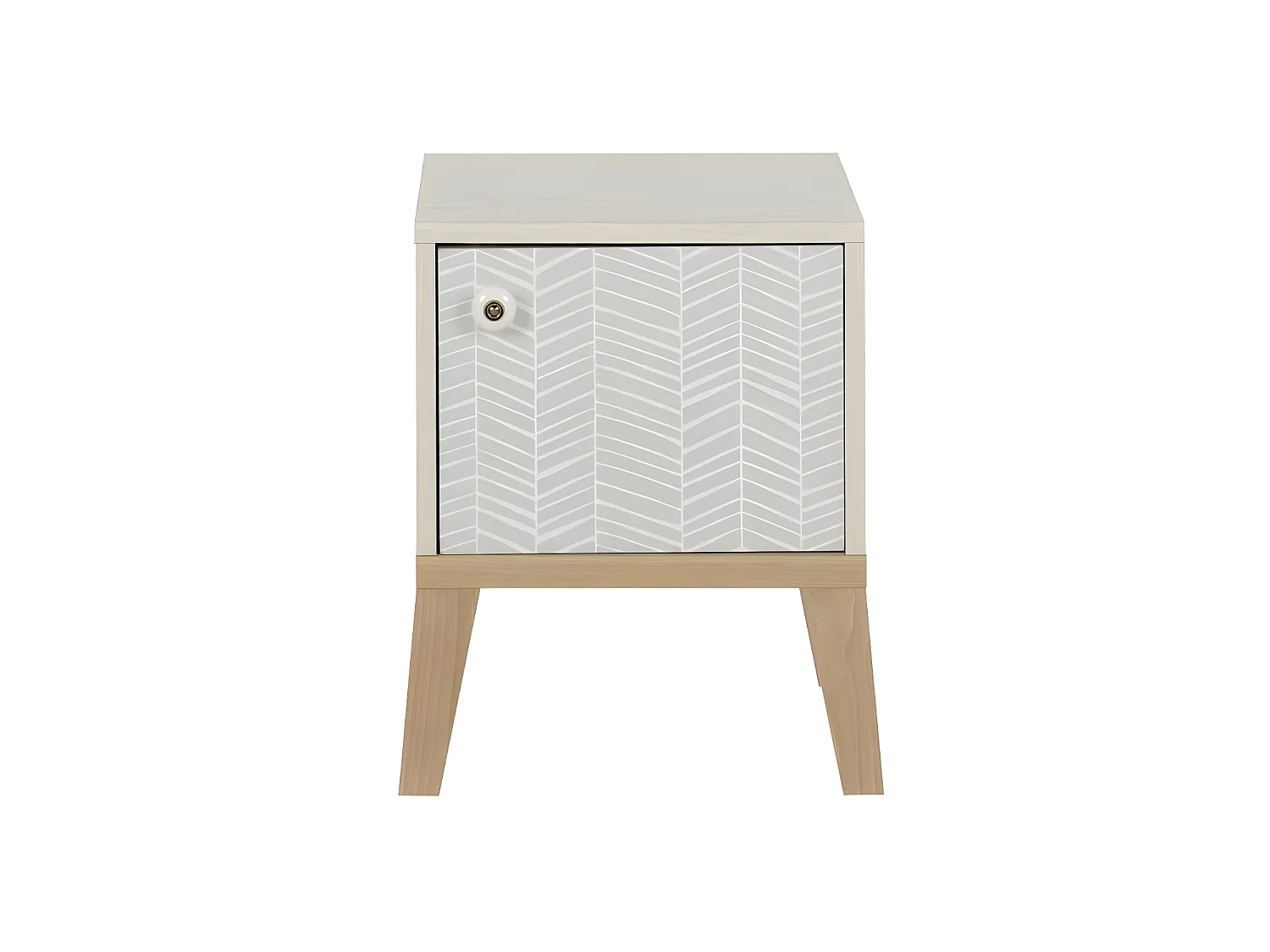 Table de chevet 1 porte Bois blanchi - SOLVEIG