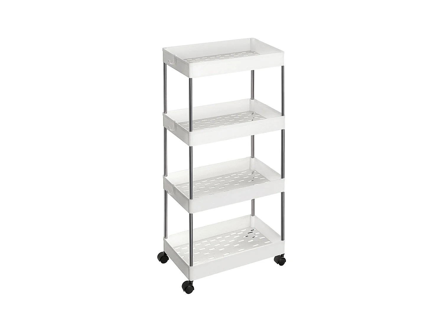Desserte sur roulettes 4 niveaux blanche - L40 x H86 cm
