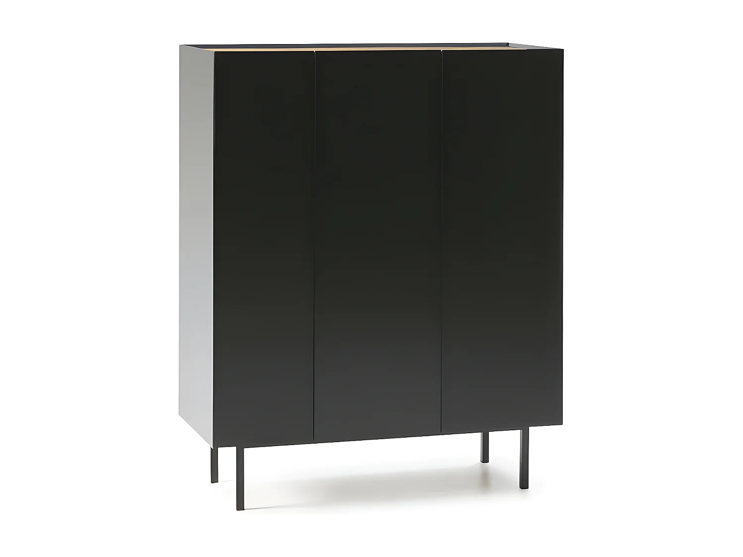 Meuble bar 3 portes Noir/Chêne - TEULAT ARISTA