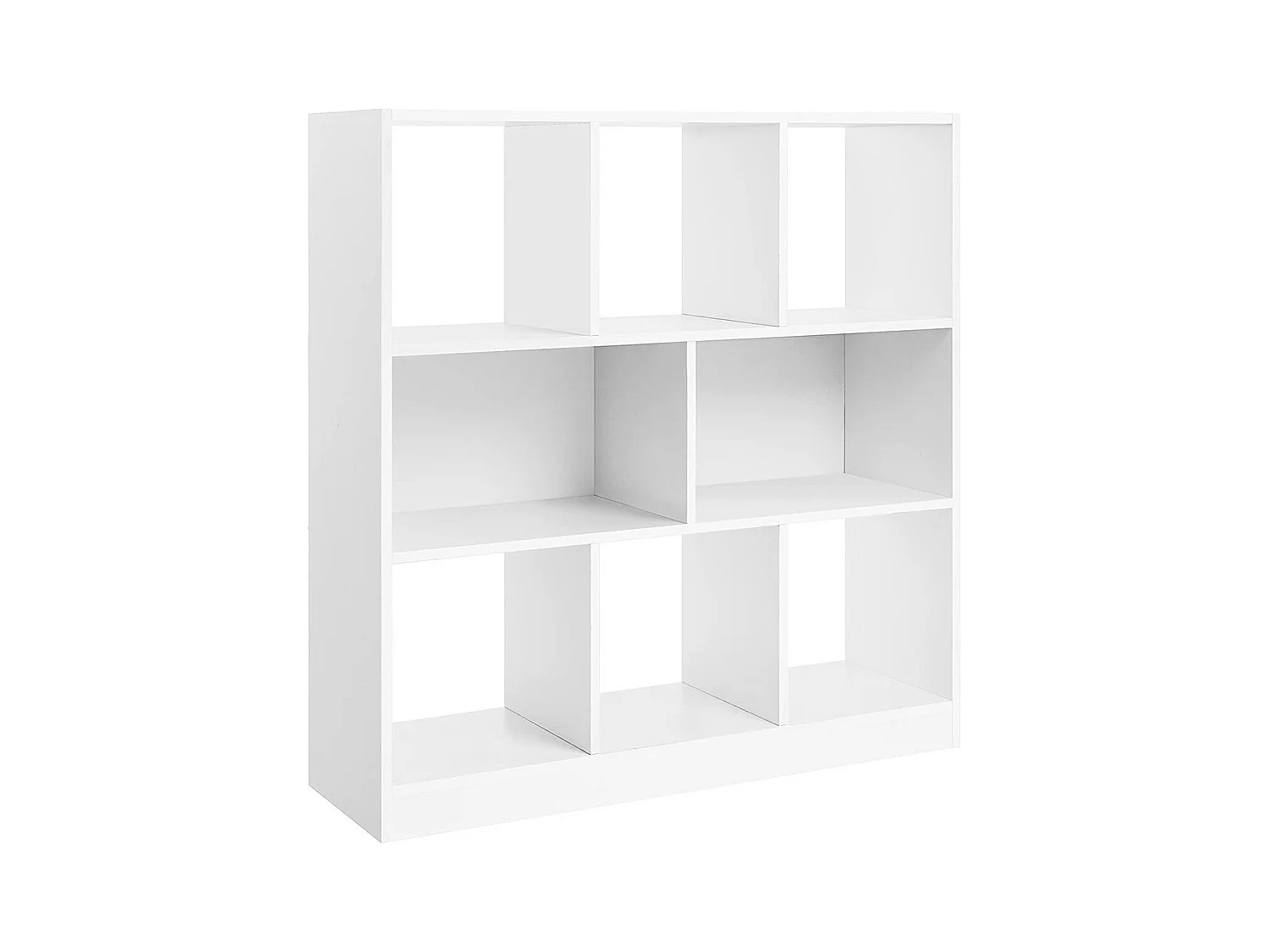 Bibliothèque blanche avec 8 cases de rangement ouvertes - L97,5 x H100 cm