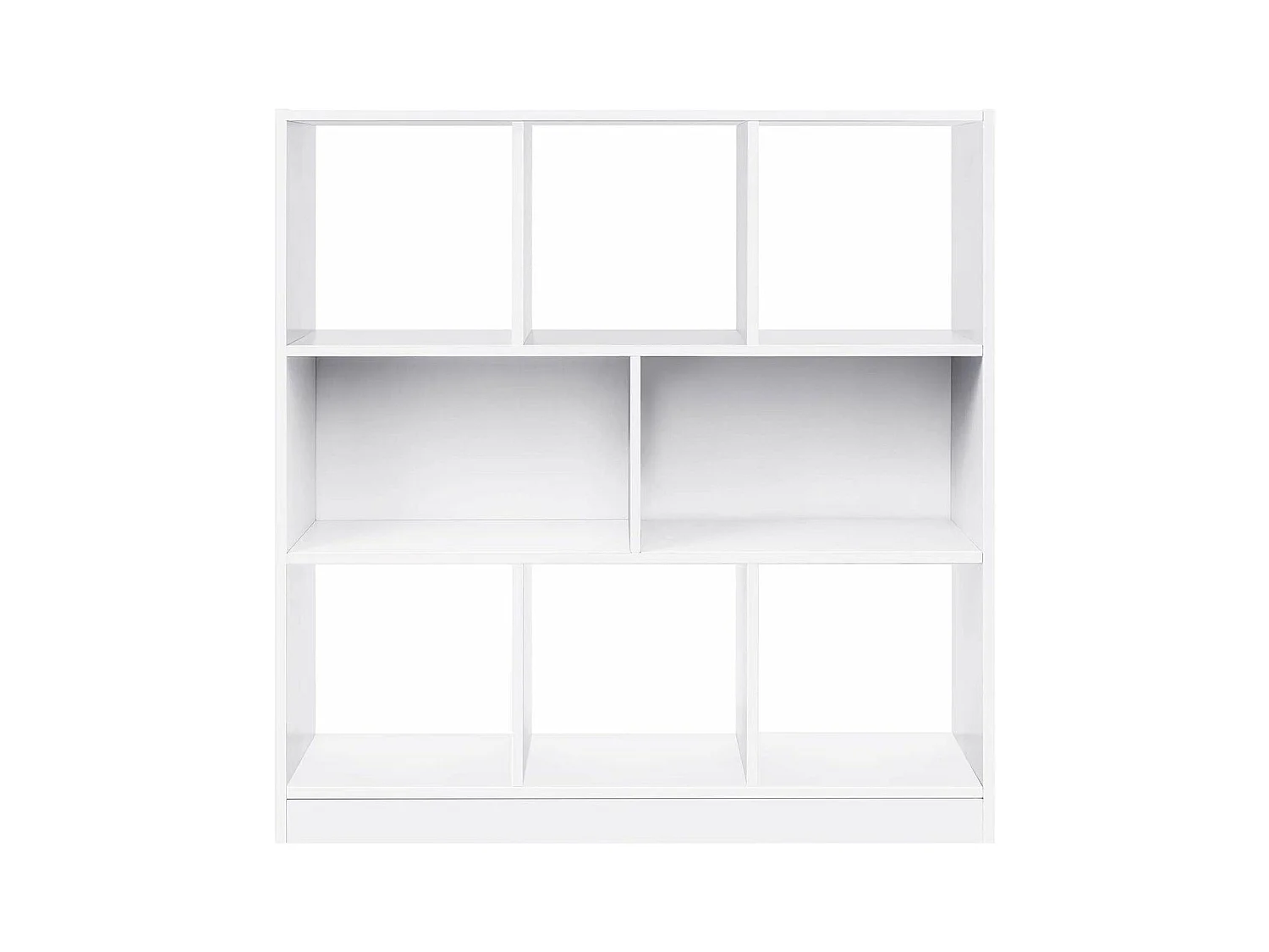 Bibliothèque blanche avec 8 cases de rangement ouvertes - L97,5 x H100 cm