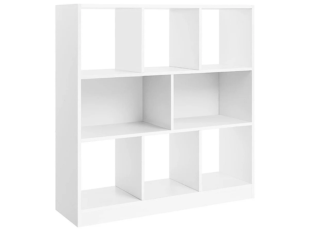 Weißes Bücherregal mit 8 offenen Ablagefächern - L97,5 x H100 cm