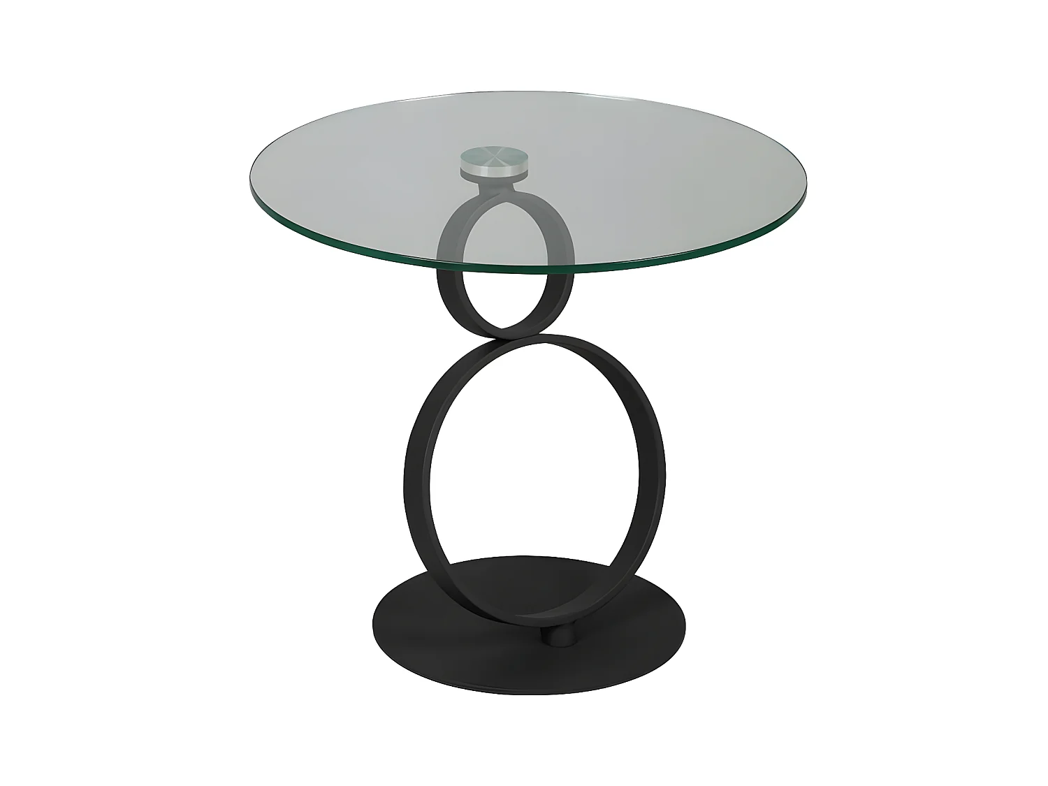 Guéridon rond Métal/Verre trempé - STRATUS