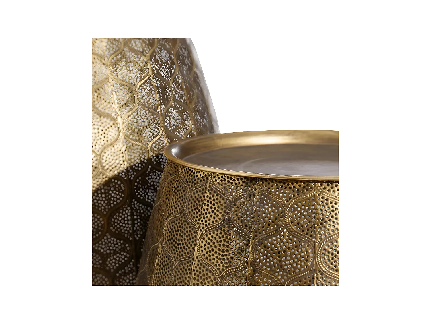 Duo de tables d'appoint ronde doré Métal - ZOSTA