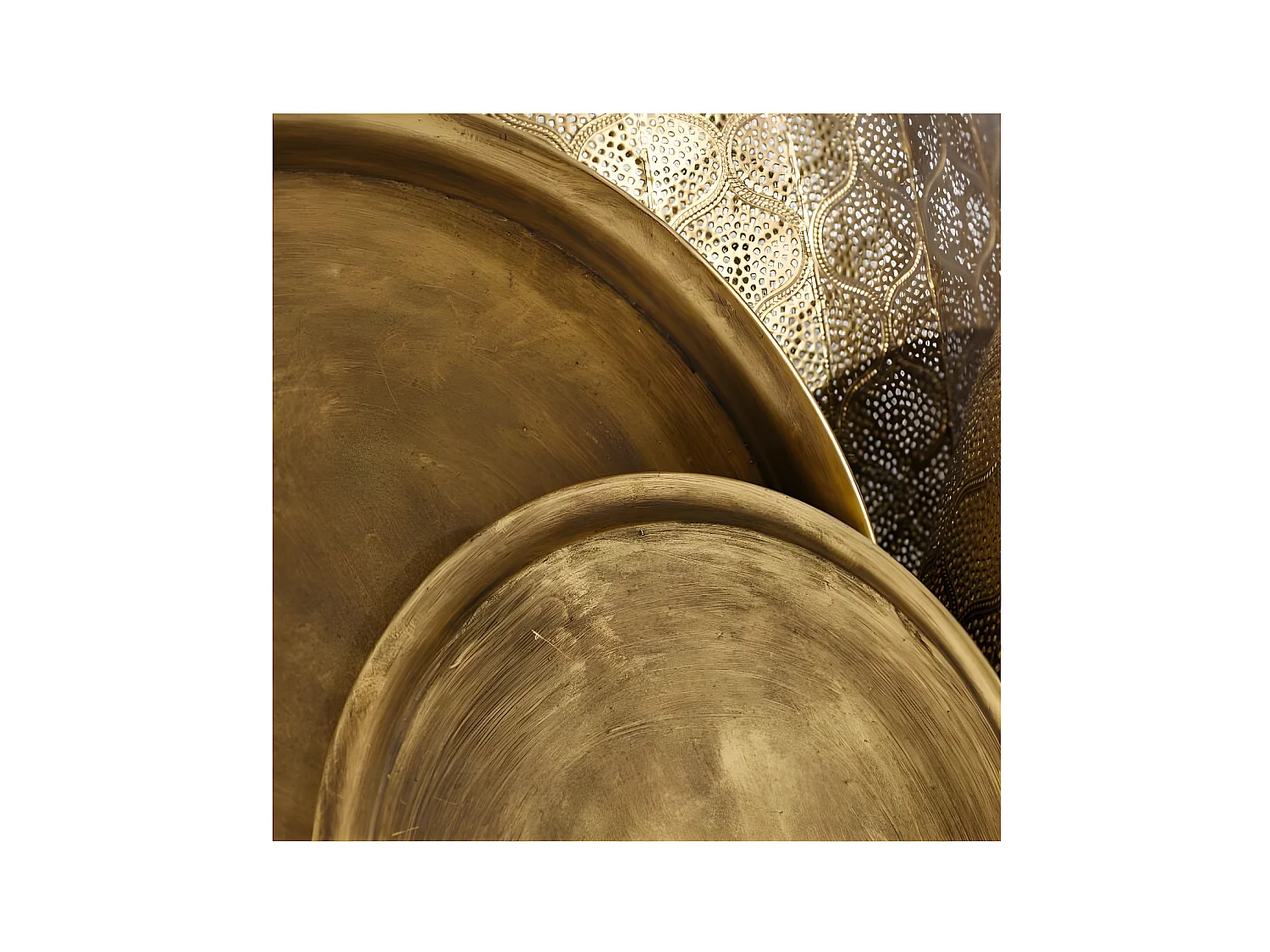 Duo de tables d'appoint ronde doré Métal - ZOSTA