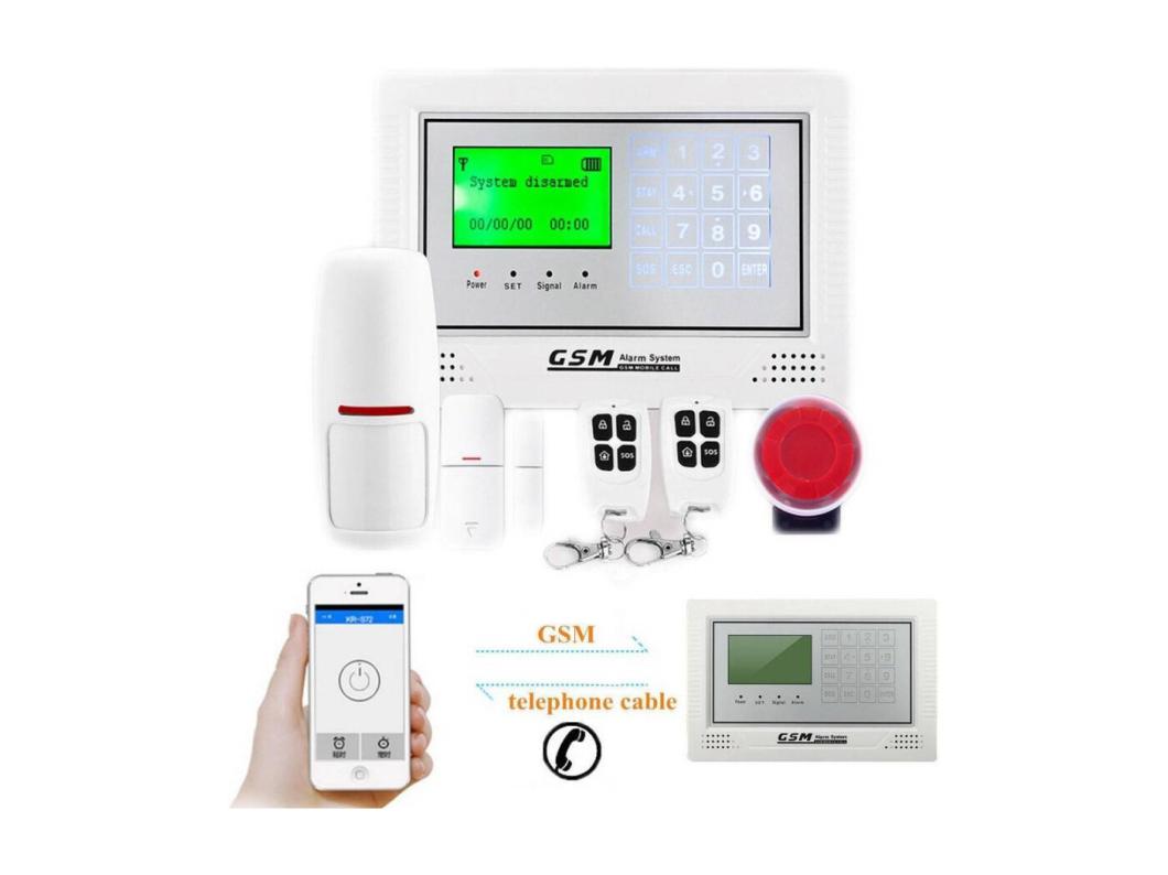 KIT ANTIFURTO CASA ALLARME DISPLAY TOUCH SCREEN COMBINATORE GSM WIRELESS APP